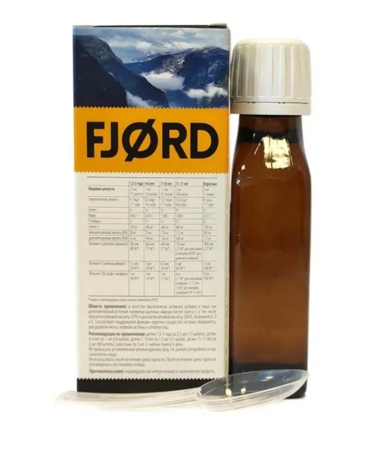 FJORD Норвежский рыбий жир из печени трески со вкусом Лимона, 100мл (2)