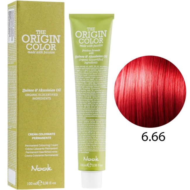 NOOK Крем-краска для волос 6.66 Темно-русый насыщенный красный / Dark Blonde Intense Red, 100мл (2)