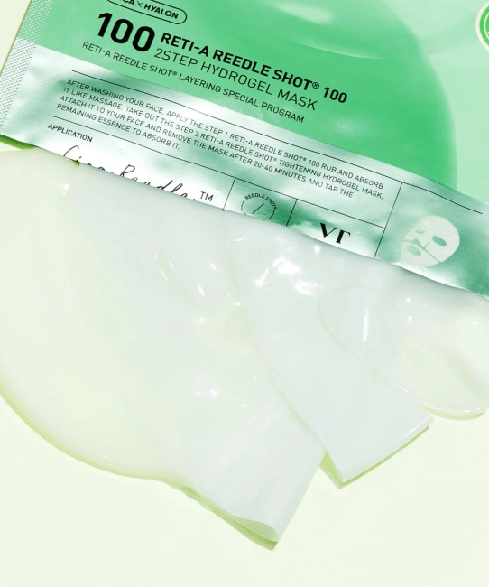 VT COSMETICS Двухфазная гидрогелевая маска с микроиглами и ретинолом (светло зеленая), 34.5 (1)