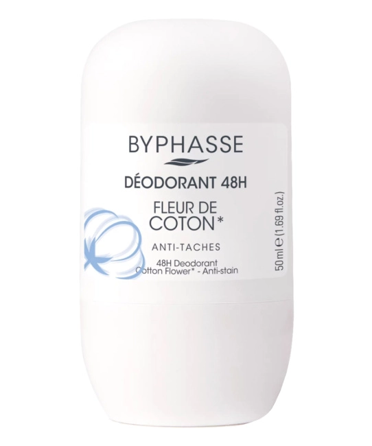 BYPHASSE Дезодорант-антиперспирант с экстрактом хлопка, 50мл