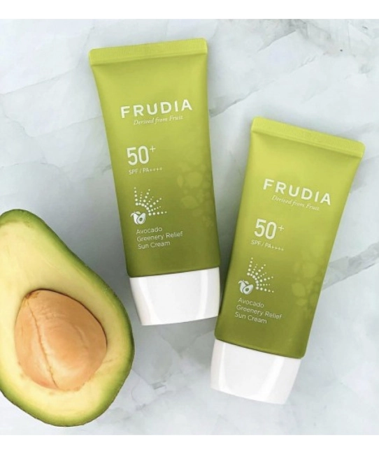 FRUDIA Солнцезащитный крем для лица Восстанавливающий с авокадо SPF 50+/PA ++++, 50г (1)