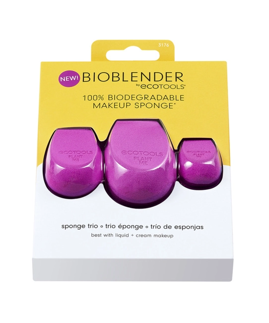 EcoTools Набор спонжей для макияжа биоразлагаемые Bioblender, 3шт (2)