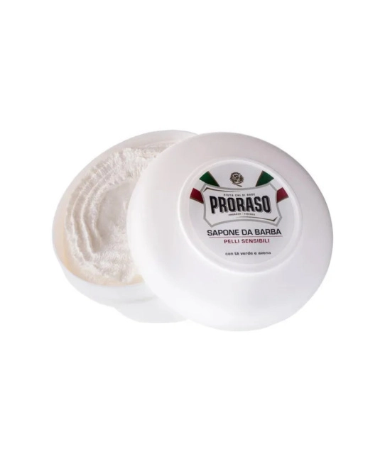 PRORASO Мыло для бритья для чувствительной кожи с зеленым чаем и овсом, 150мл (2)
