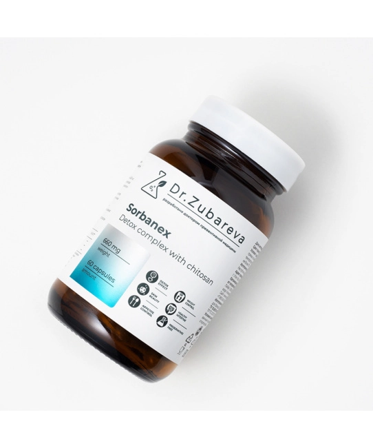 Dr. Zubareva Сорбанекс (детокс-комплекс с хитозаном), 60 капсул, 290г (5)