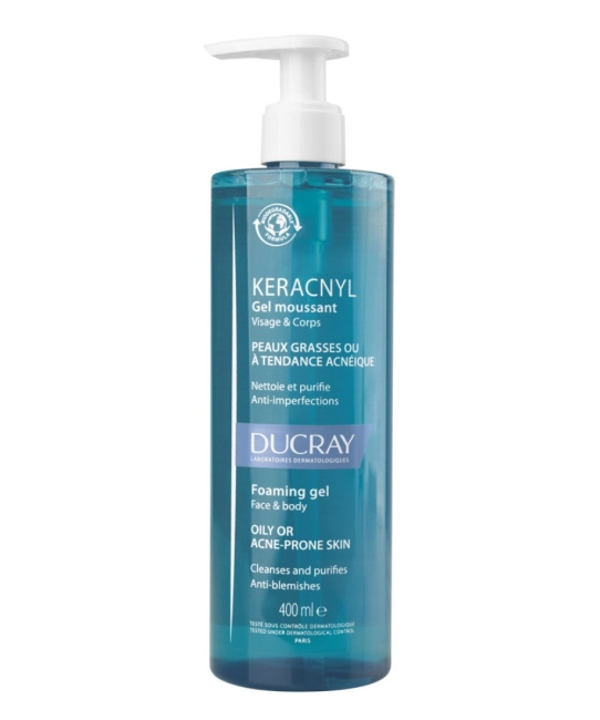 DUCRAY Гель для лица и тела очищающий Keracnyl, 400мл