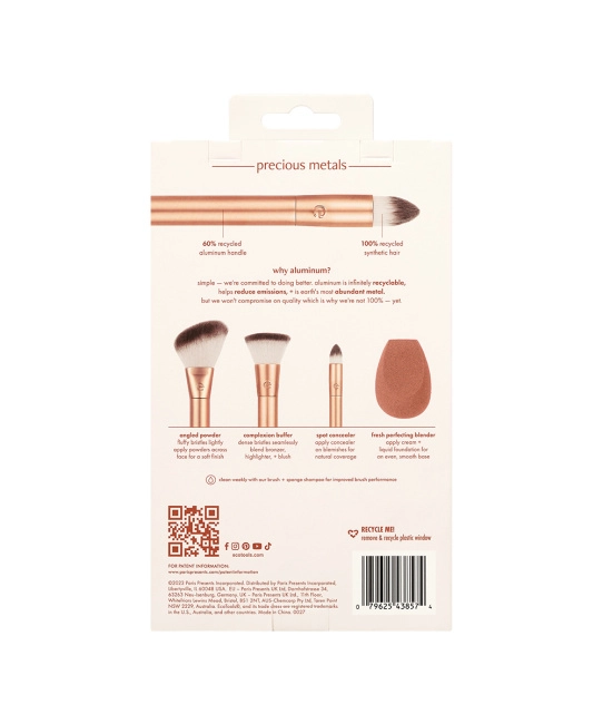 EcoTools Набор кистей и спонж для макияжа Precious Metals, 4шт (5)