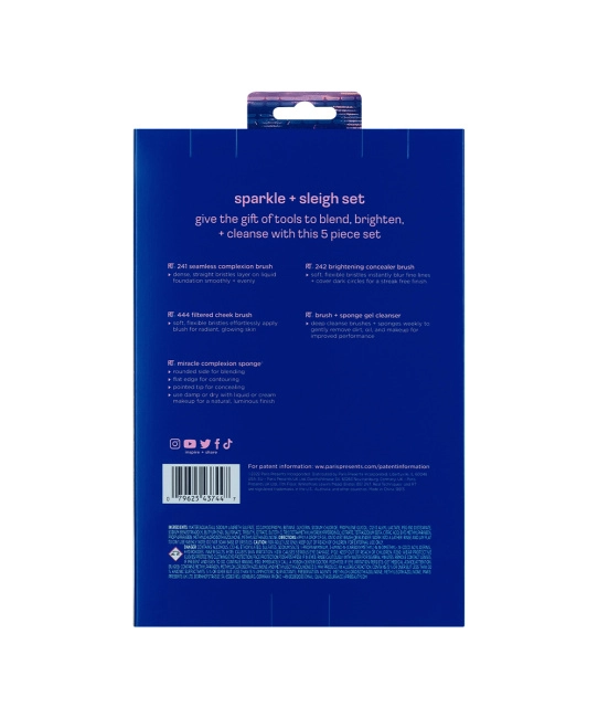 Real Techniques Набор кистей и спонж для макияжа Sparkle + Sleigh, 5шт (2)