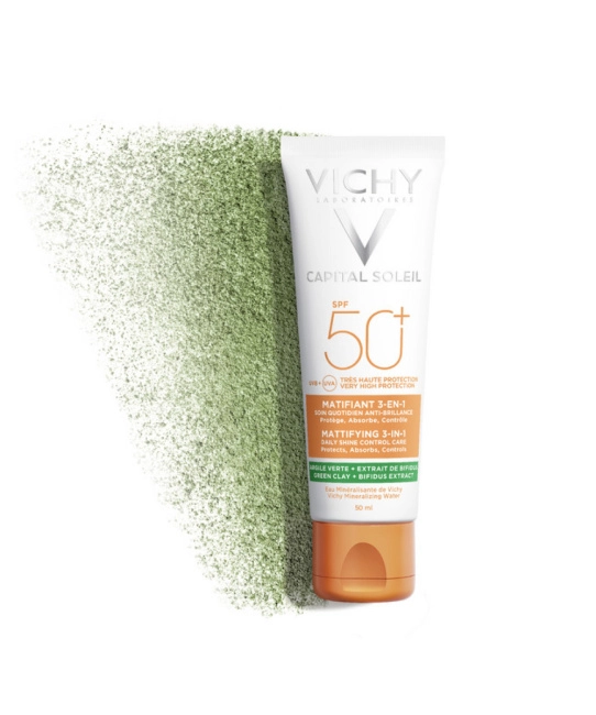 VICHY Солнцезащитный матирующий крем для проблемной кожи 3 в1 SPF 50, 50мл (2)