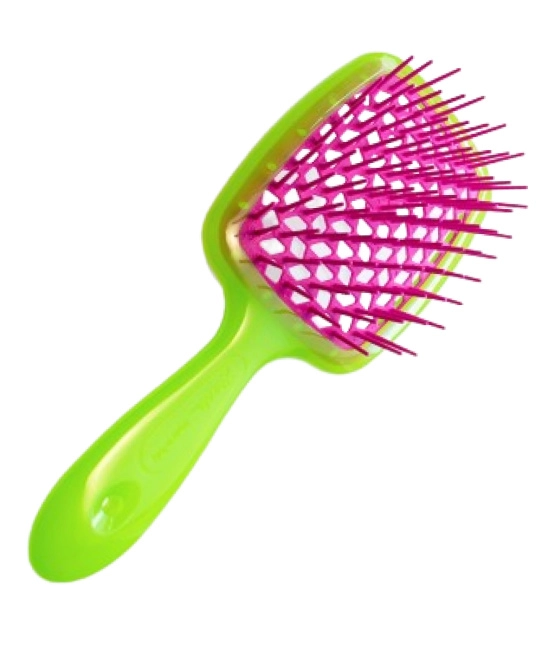 Janeke Щетка для волос салатовая с малиновым Superbrush (2)