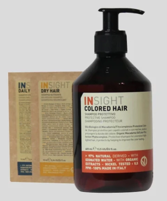 INSIGHT Микс COLORED HAIR: Шампунь защитный для окрашенных волос + саше, 400мл