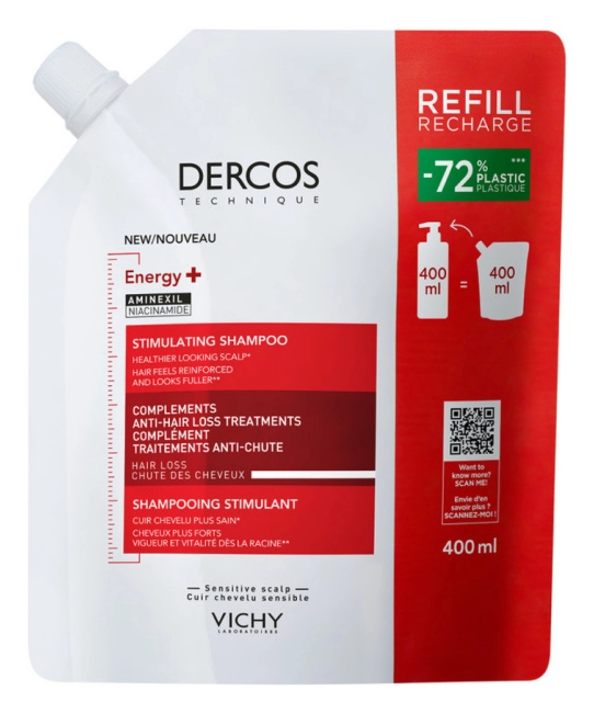 VICHY Vichy Шампунь против выпадения волос Dercos Energy+, 400 мл, 400мл