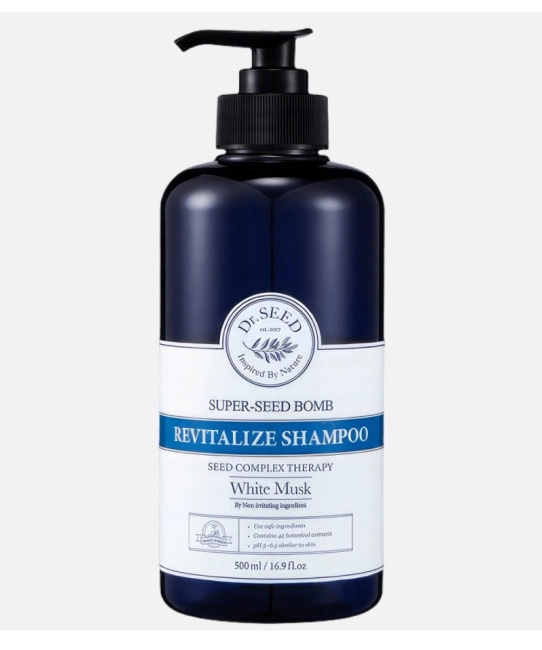 Dr.SEED Восстанавливающий шампунь для волос Super Seed Bomb Shampoo White Musk, 500мл