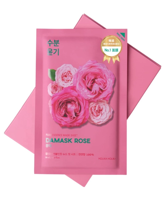 Holika Holika Увлажняющая тканевая маска Pure Essence Mask Sheet Damask Rose, роза, 23мл (2)