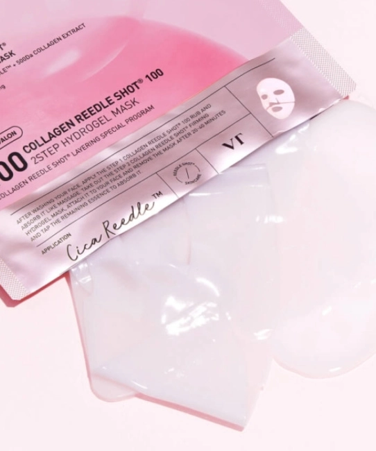 VT COSMETICS VT COSMETICS Двухфазная гидрогелевая маска с коллагеном 100 2Step Collagen Reedle Shot  Hydrogel Mask (розовая) (33 гр + 1,5 гр), 34.5 (1)