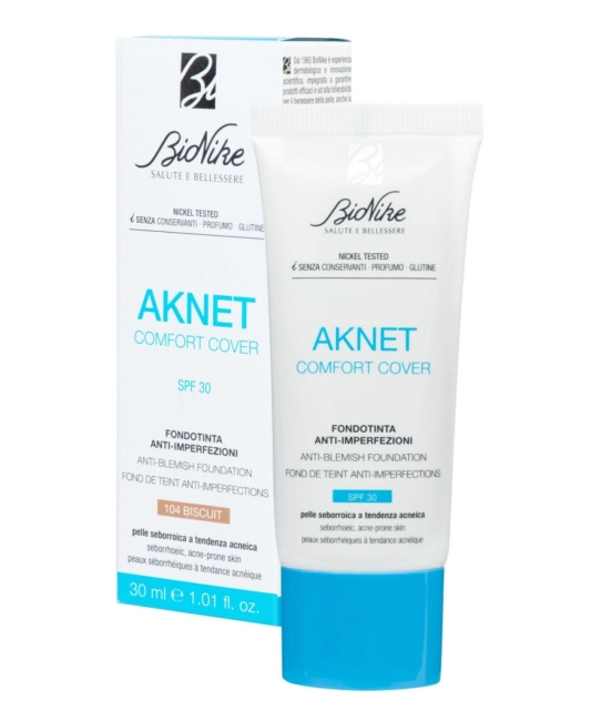 BioNike Тональная основа, маскирующая несовершенства кожи AKNET Comfort Cover 104 biscuit, 30мл (2)