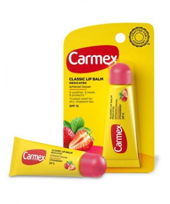 Carmex Бальзам для губ клубника SPF 15  в тубе, 10г (2)