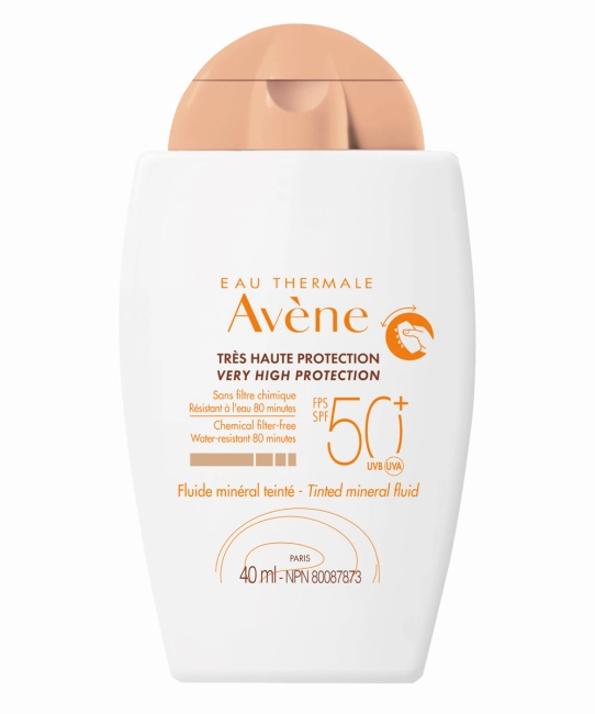 AVENE Солнцезащитный флюид для лица и тела с тонирующим эффектом высокая степь защиты SPF 50+, 40мл