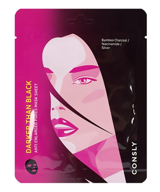 Consly Тканевая маска Darker Than Black против расширенных пор, 25мл