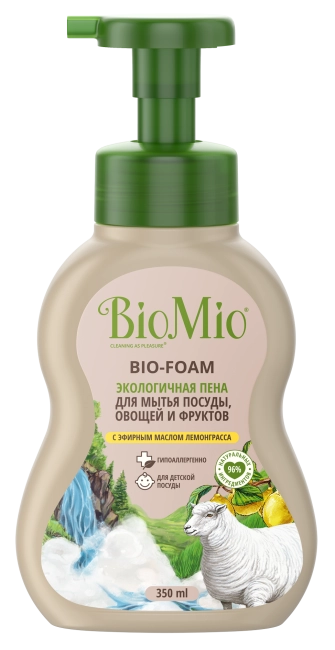 BioMio Пена для мытья посуды "Лемонграсс", 350мл