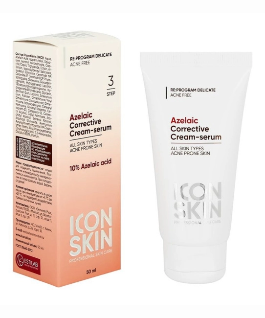 Icon skin Крем-сыворотка для лица корректирующая на основе 10% азелаиновой кислоты, 30мл (1)