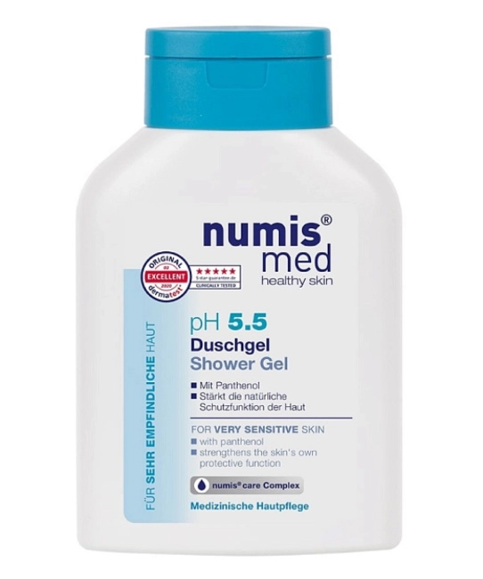 Numis med Гель для душа с пантенолом для чувствительной кожи pH 5,5 SENSITIVE, 200мл