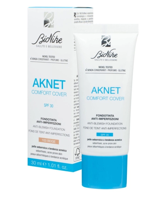 BioNike Тональная основа, маскирующая несовершенства кожи AKNET Comfort Cover 103 beige, 30мл (1)