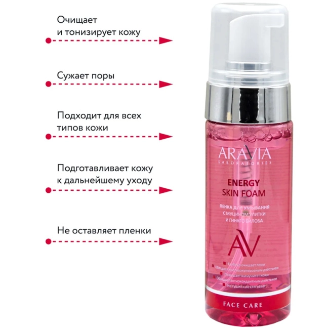 Aravia Professional Пенка для умывания с муцином улитки и гинкго билоба, 150мл (2)