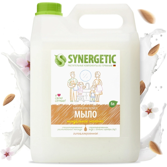 Synergetic Мыло жидкое "Миндальное молочко", 5000мл