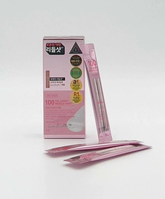 VT COSMETICS VT COSMETICS Бустер-сыворотка с микроиглами и коллагеном 100 Collagen Reedle Shot (розовая) 2 мл, 2 (2)