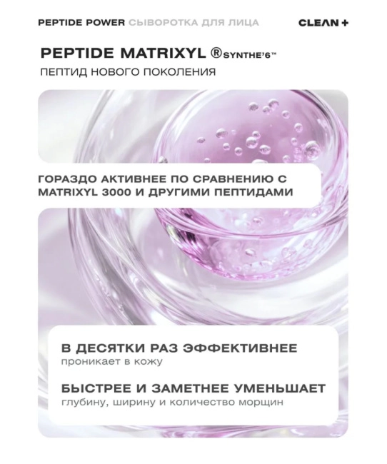 CLEANPLUS Сыворотка для лица PEPTIDE POWER, 30 (4)