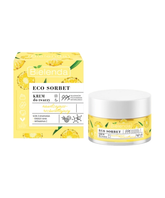 Bielenda Крем для лица увлажняющий с эффектом осветления ECO SORBET Pineapple, 50мл (1)