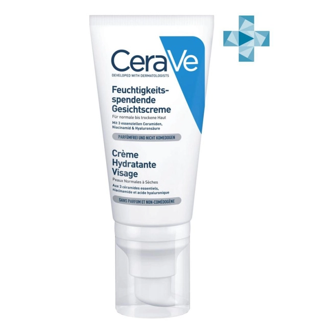 CeraVe Лосьон увлажняющий для лица для нормальной и сухой кожи, 52мл