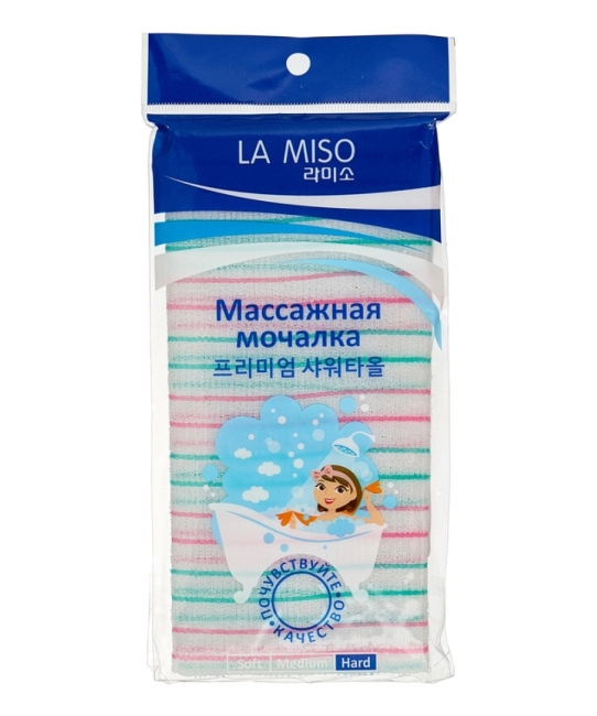 LA MISO Массажная мочалка зеленая (жесткая)