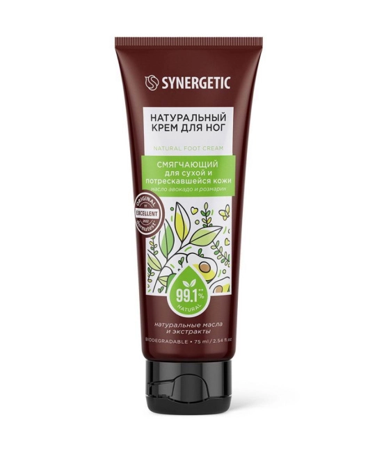 Synergetic Крем-бальзам для ног натуральный смягчающий, 75мл (1)