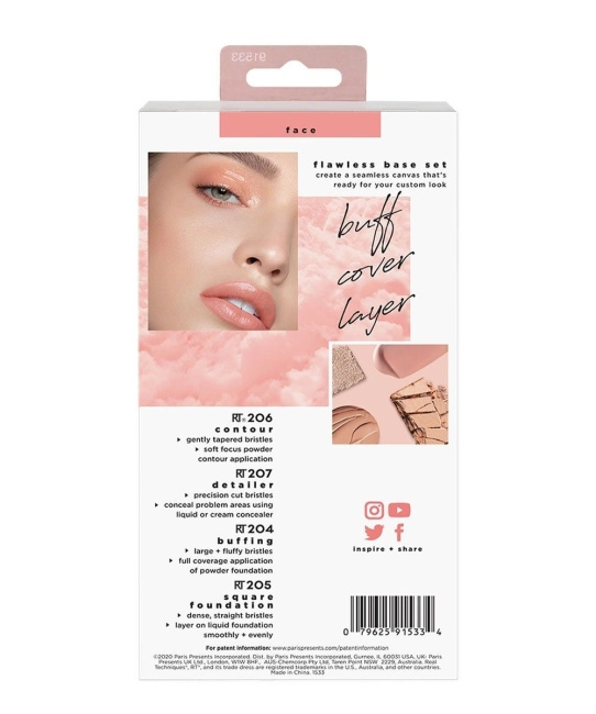 Real Techniques Набор кистей для макияжа Flawless Base, 4шт (4)