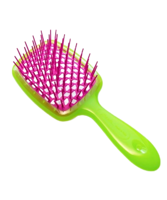Janeke Щетка для волос салатовая с малиновым Superbrush (1)