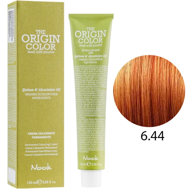 NOOK Крем-краска для волос 6.44 Интенсивный медный темный блонд / Dark Blonde Intense Copper, 100мл (1)