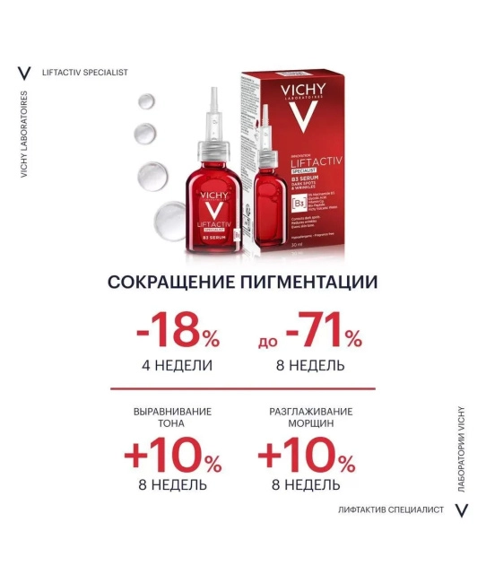 VICHY Сыворотка против пигментации и морщин комплексного действия с витамином, 30мл (2)