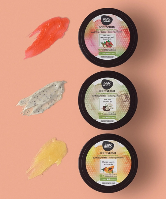 Body Natur Скраб для тела с красными фруктами, гранатом и драгон фруктом, 200мл (2)