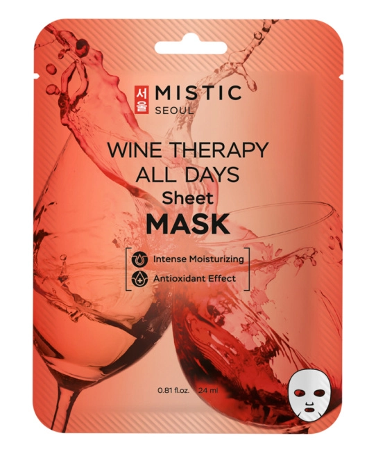 MISTIC MISTIC WINE THERAPY ALL DAYS Sheet MASK Тканевая маска для лица с экстрактом вина, 24 мл	, 24мл
