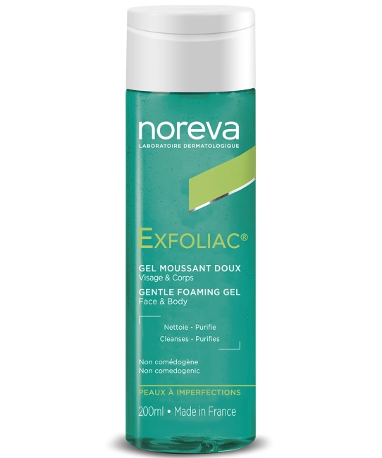 Noreva  Гель очищающий мягкий для лица и тела Exfoliac, 200мл