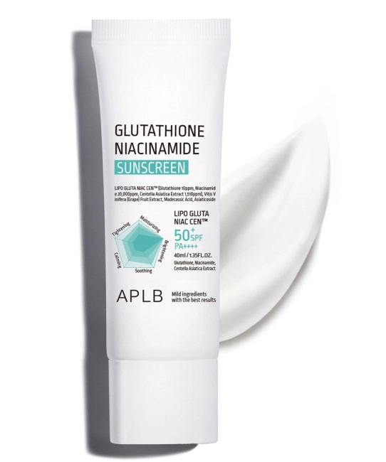 APLB Солнцезащитный крем GLUTATHIONE NIACINAMIDE SUNSCREEN SPF50+ PA++++, 40мл (1)
