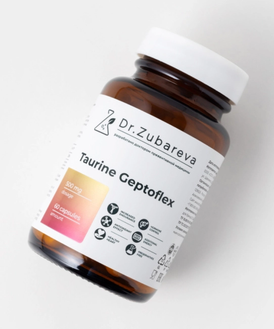 Dr. Zubareva Таурин Гептофлекс, 60 капсул , 170г (4)