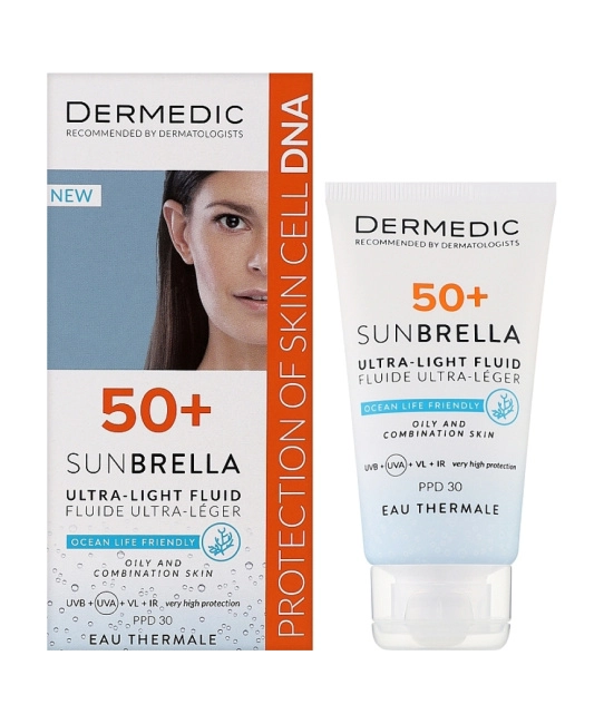 Dermedic Ультралегкий флюид SPF 50+ для жирной и комбинированной кожи, 40мл (1)