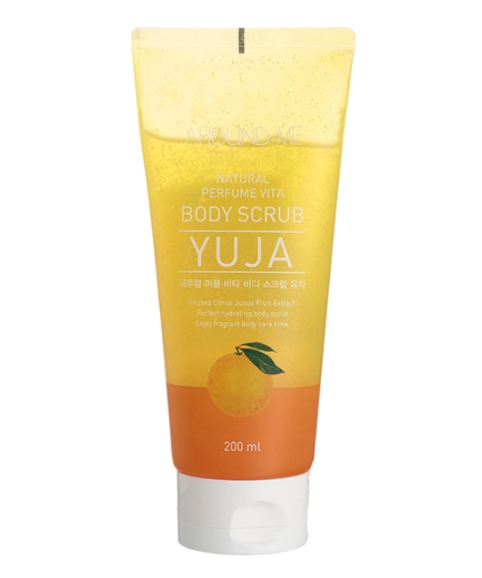 WELCOS Скраб для тела с экстрактом юдзу Around Me Natural Perfume Vita Body Scrub Yuja, 200