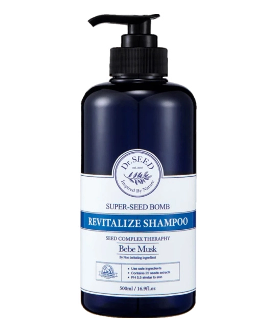 Dr.SEED Восстанавливающий шампунь для волос Super Seed Bomb Revitalize Shampoo Bebe Musk, 500мл