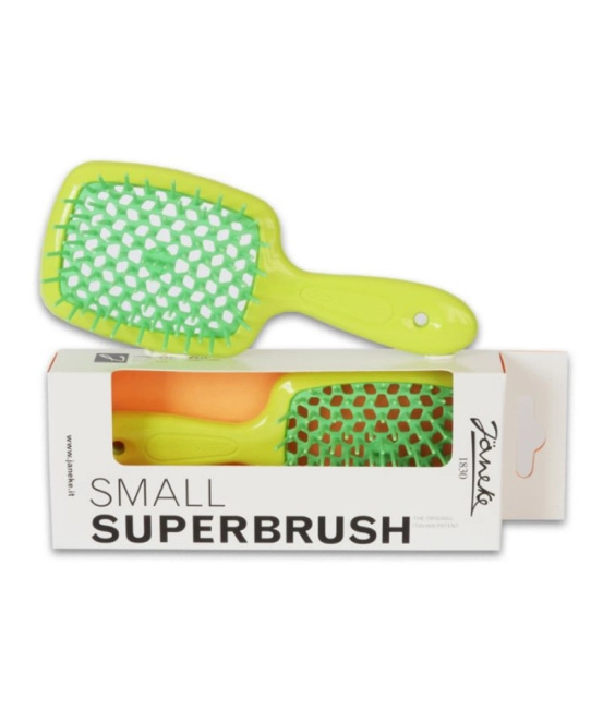Janeke Щетка д/волос лайм с зелеными зубчиками Superbrash Small (2)