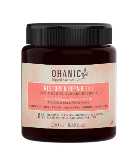 OHANIC OHANIC Маска восстанавливающая 3в1 для волос с экстрактом винограда и цветов апельсина Restore & Repair 3in1 Mask, 250 мл, 250мл