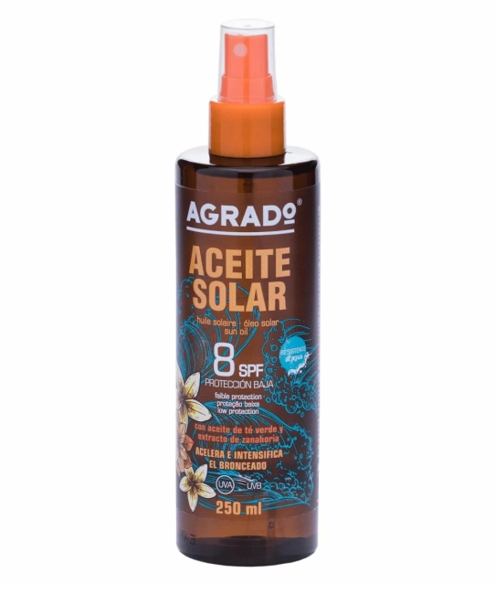 Agrado Солнцезащитное масло для загара SPF 8, 250