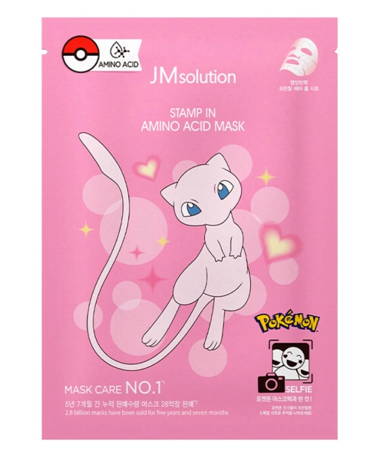 JM Solution Маска тканевая питательная с аминокислотами Amino Acid Mask X Pokemon MEW, 30мл